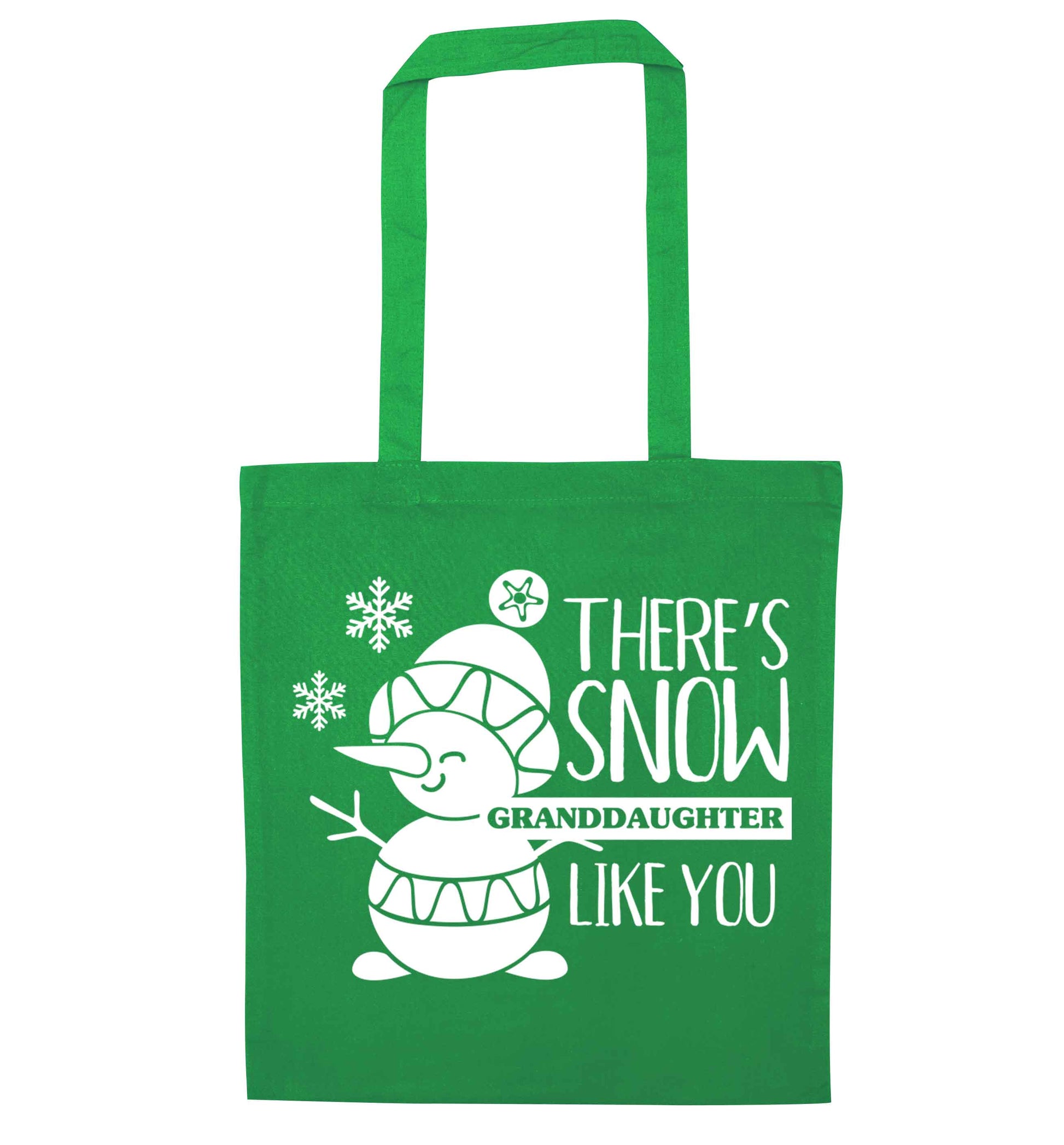 There's snow granddaughter like you green tote bag