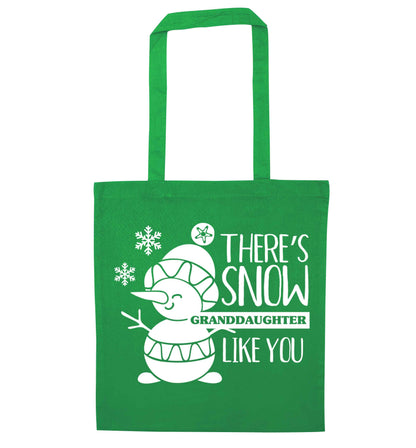 There's snow granddaughter like you green tote bag