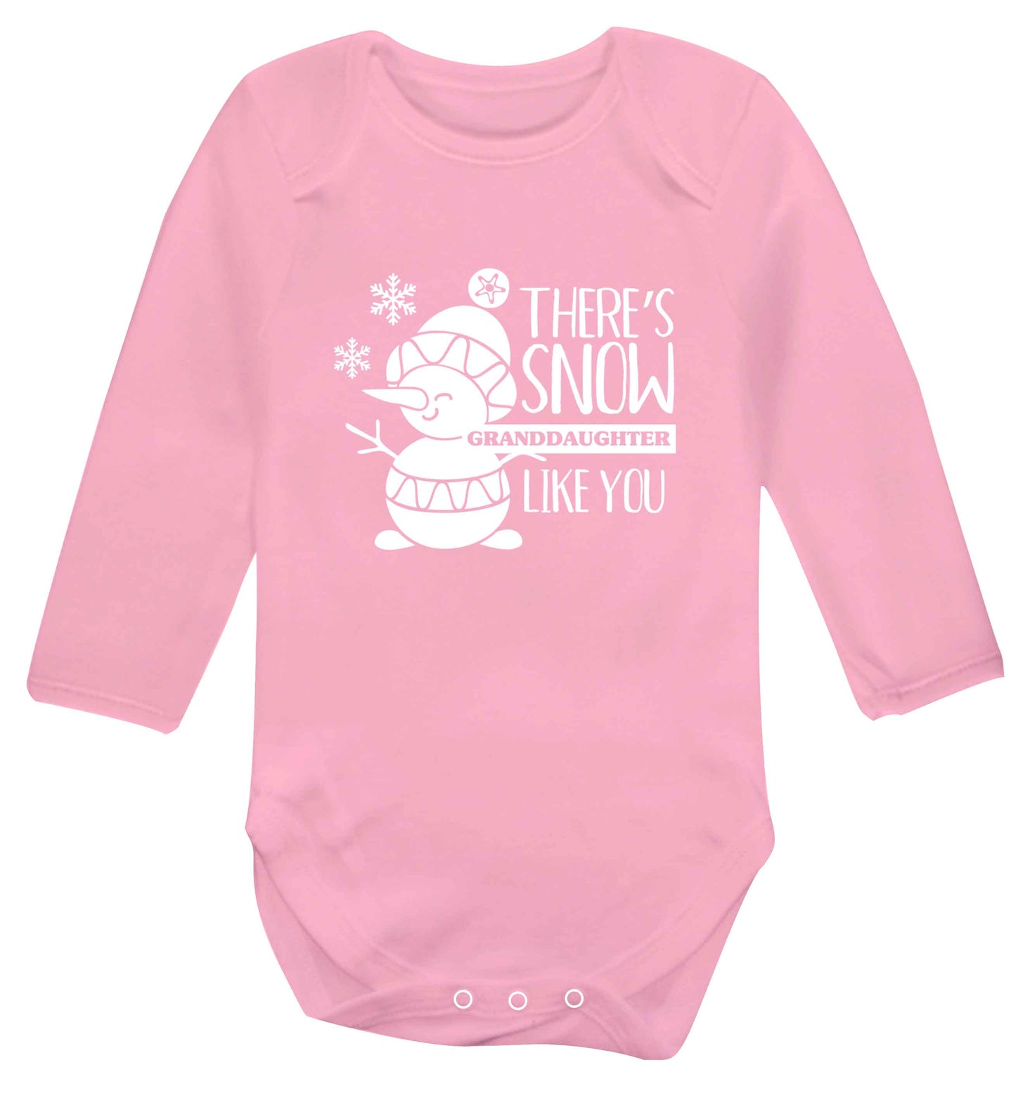 There's snow granddaughter like you baby vest long sleeved pale pink 6-12 months