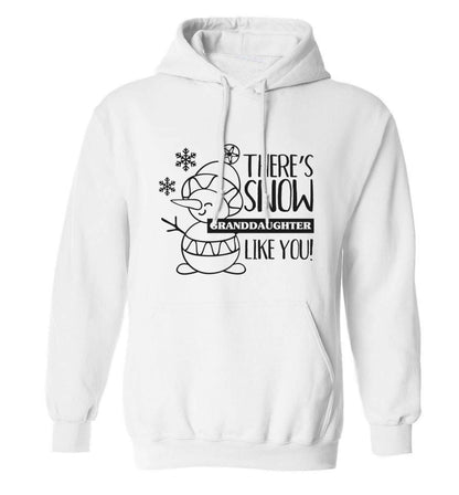 There's snow granddaughter like you adults unisex white hoodie 2XL