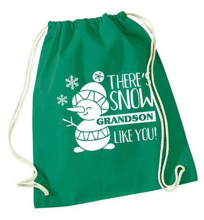 There's snow grandson like you green drawstring bag