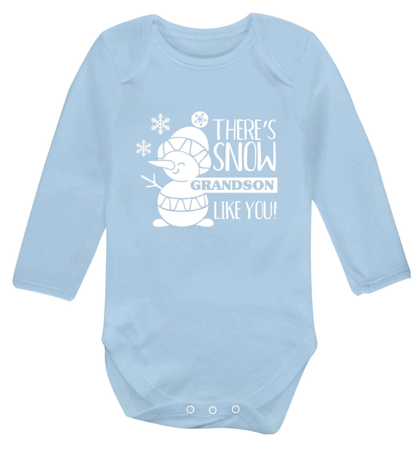 There's snow grandson like you baby vest long sleeved pale blue 6-12 months