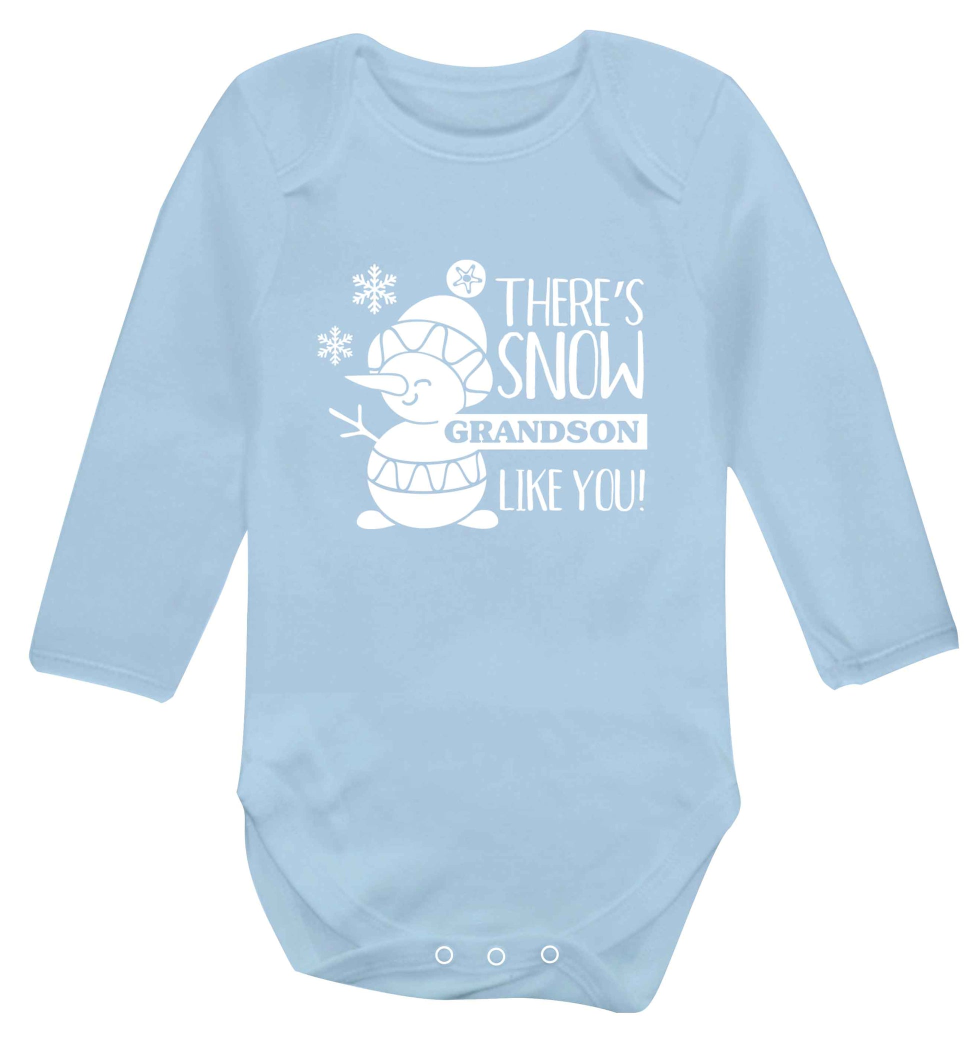 There's snow grandson like you baby vest long sleeved pale blue 6-12 months