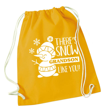 There's snow grandson like you mustard drawstring bag