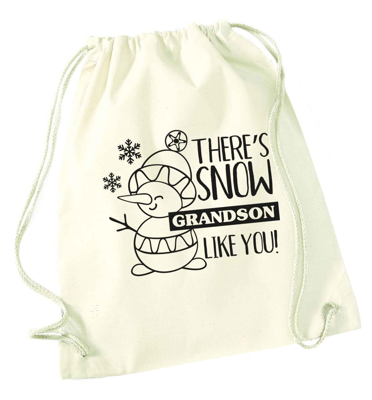There's snow grandson like you natural drawstring bag