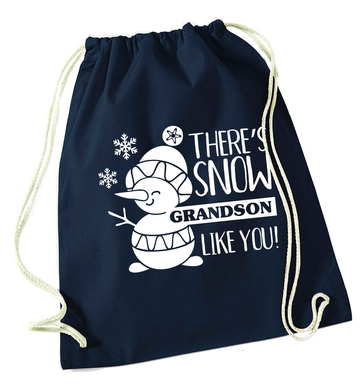 There's snow grandson like you navy drawstring bag