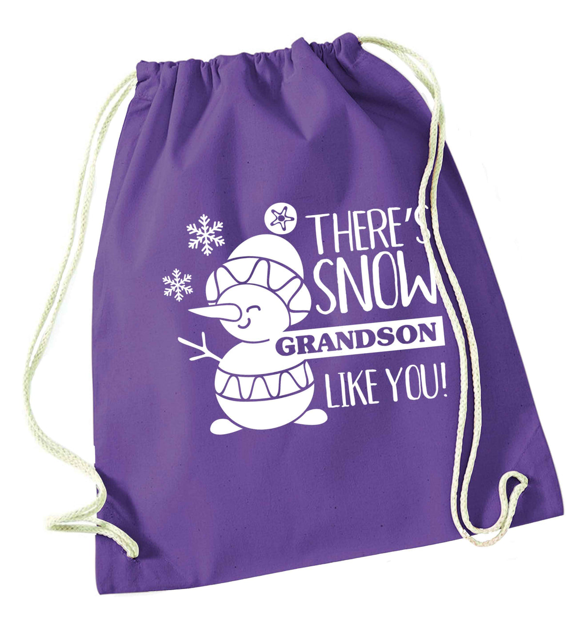 There's snow grandson like you purple drawstring bag