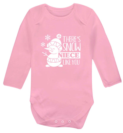 There's snow niece like you baby vest long sleeved pale pink 6-12 months