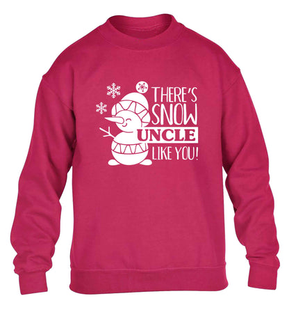 There's snow uncle like you children's pink sweater 12-13 Years
