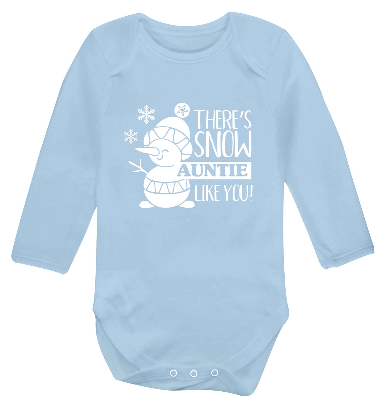There's snow auntie like you baby vest long sleeved pale blue 6-12 months
