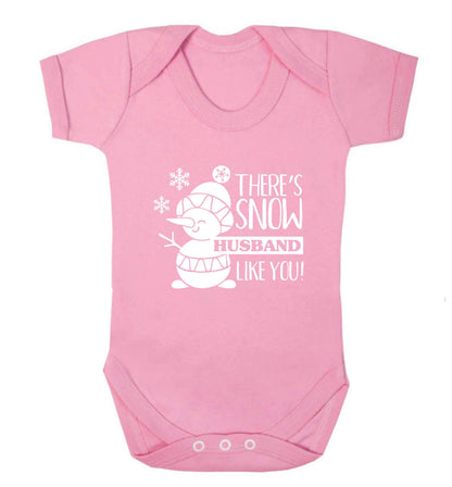 There's snow husband like you baby vest pale pink 18-24 months