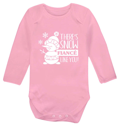 There's snow fiance like you baby vest long sleeved pale pink 6-12 months