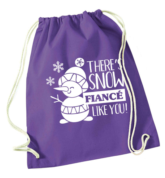 There's snow fiance like you purple drawstring bag
