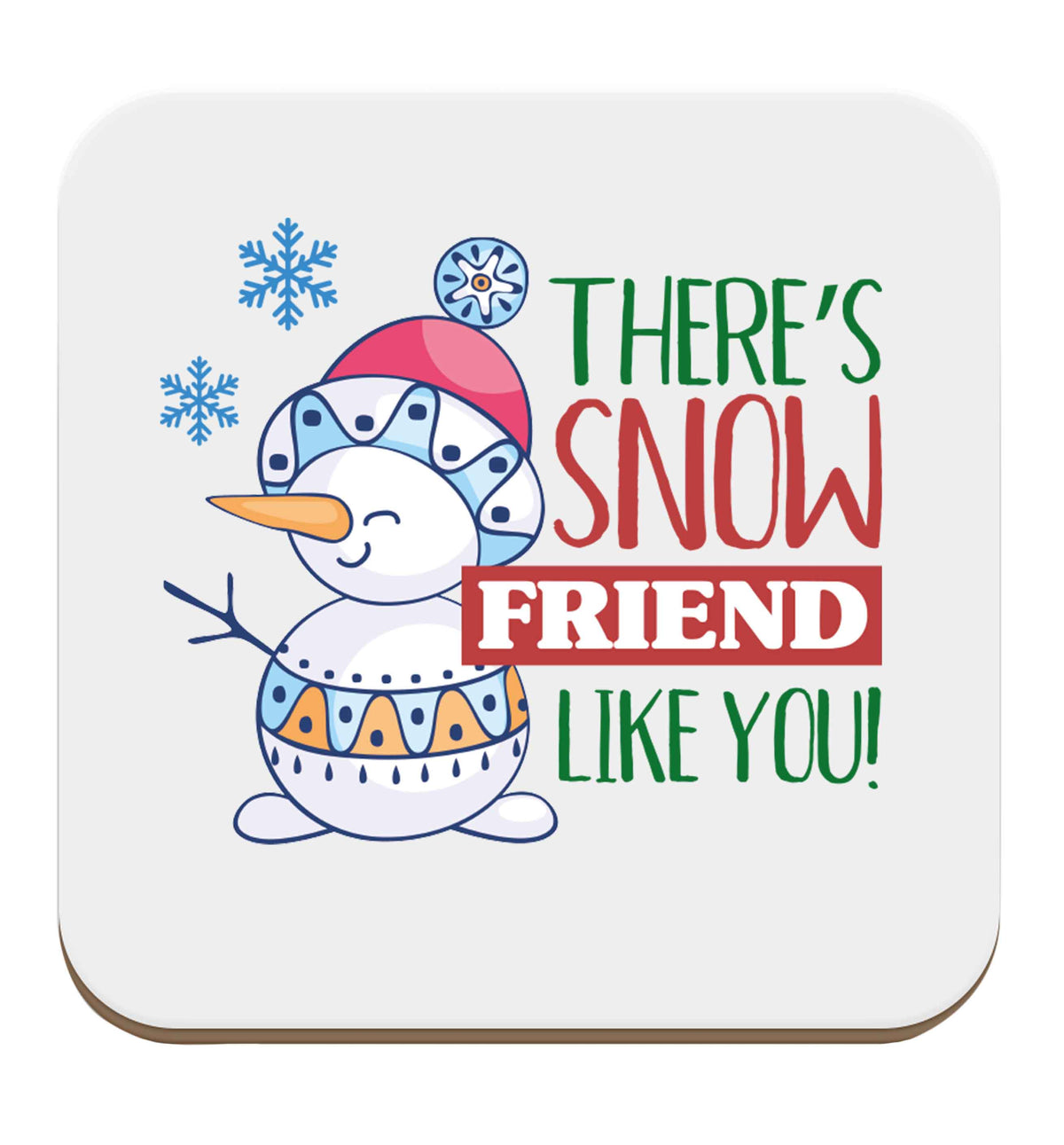 There's snow friend like you set of four coasters
