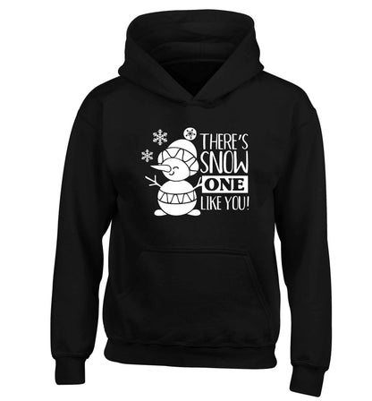 There's snow one like you children's black hoodie 12-13 Years