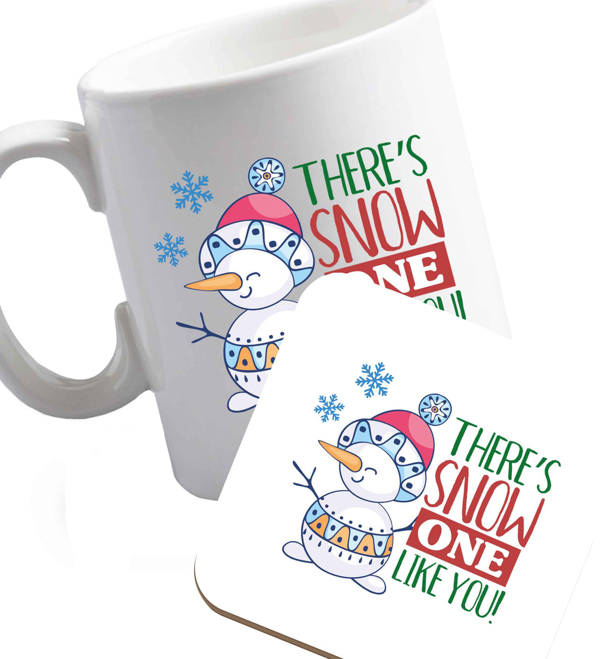 10 oz Favourite Type Pan Pancake ceramic mug and coaster set right handed