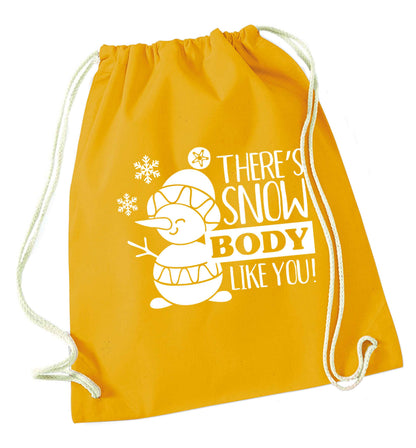 There's snow body like you mustard drawstring bag