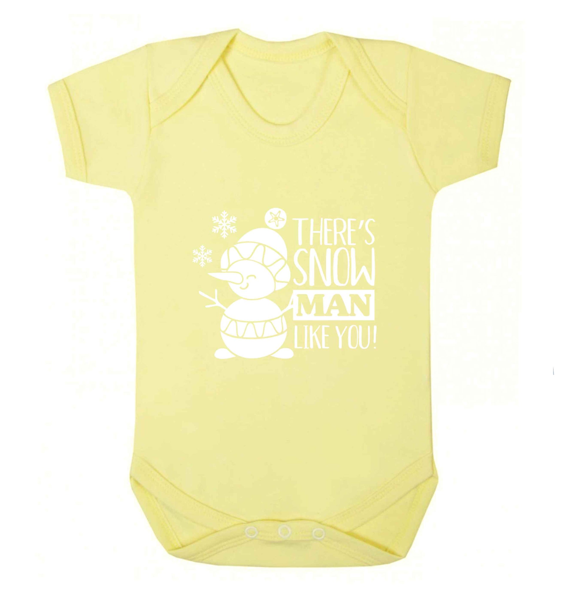 There's snow man like you baby vest pale yellow 18-24 months