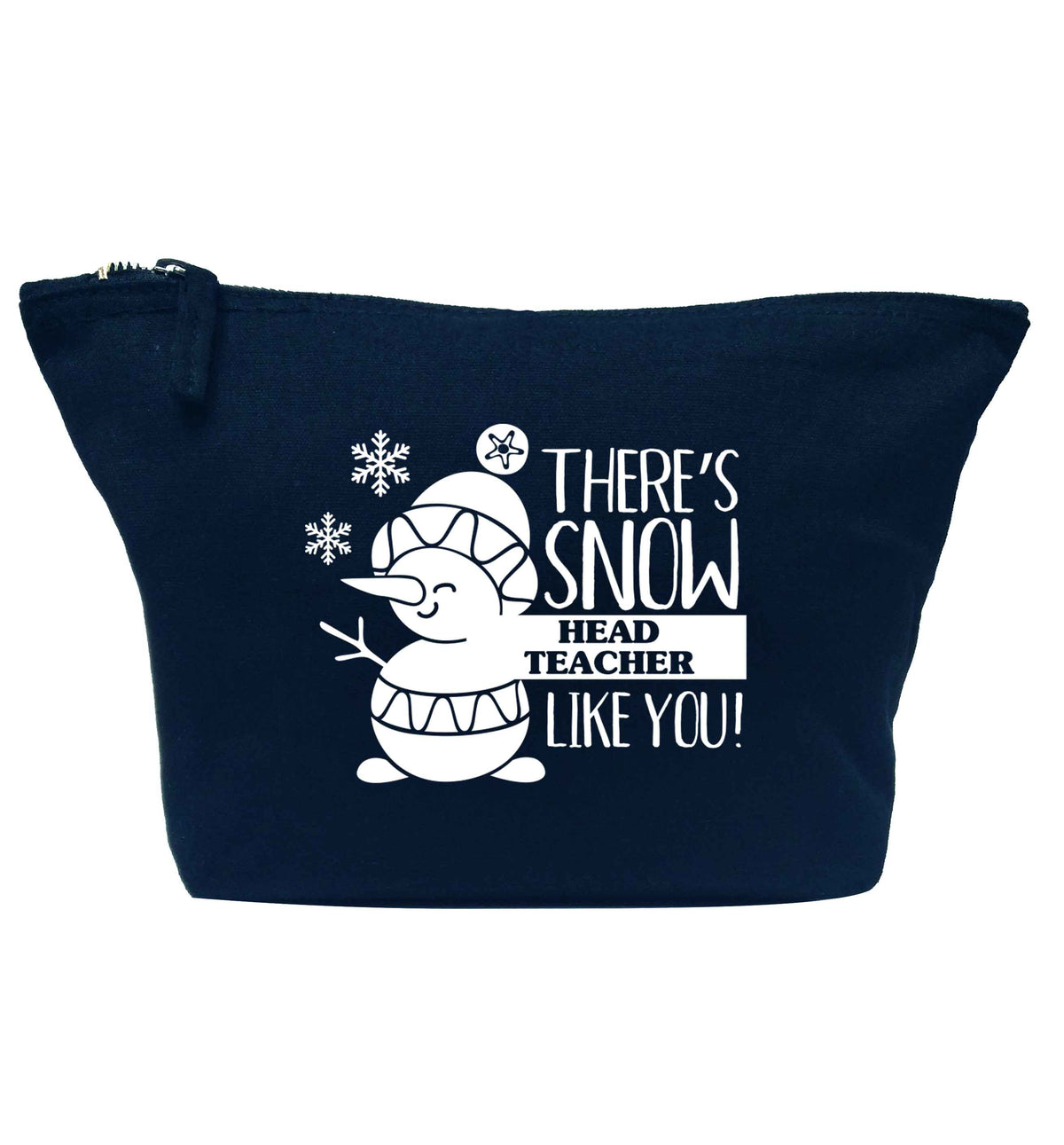 There's snow head teacher like you navy makeup bag