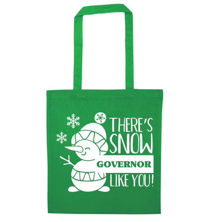 There's snow governor like you green tote bag