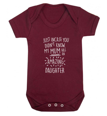 Just incase you didn't know my mum has an amazing daughter baby vest maroon 18-24 months