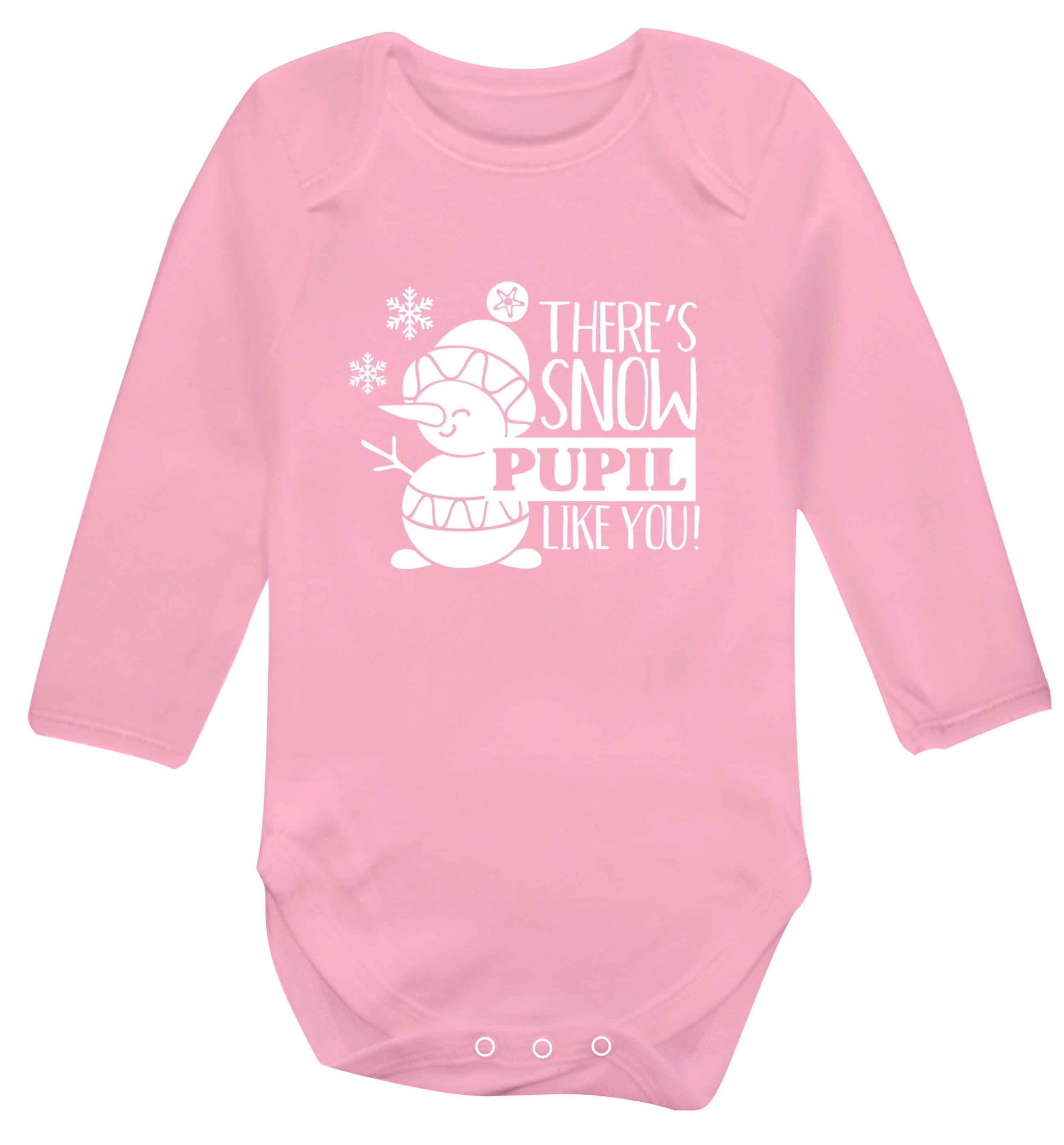 There's snow pupil like you baby vest long sleeved pale pink 6-12 months