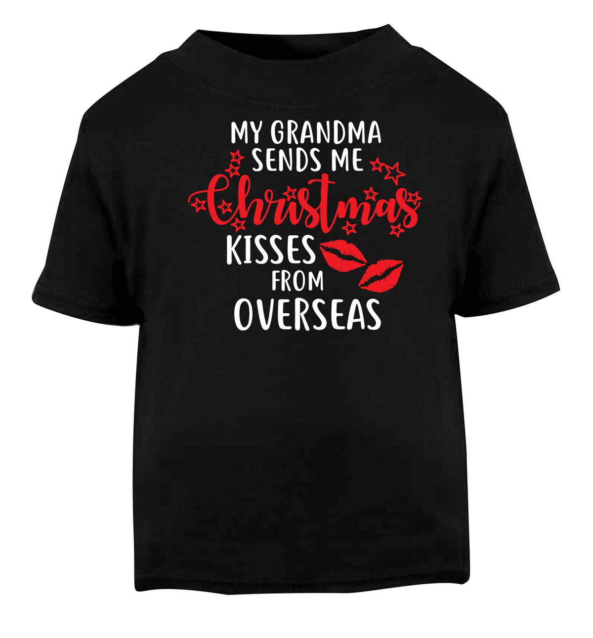 Grandma Christmas Kisses Overseas Black baby toddler Tshirt 2 years