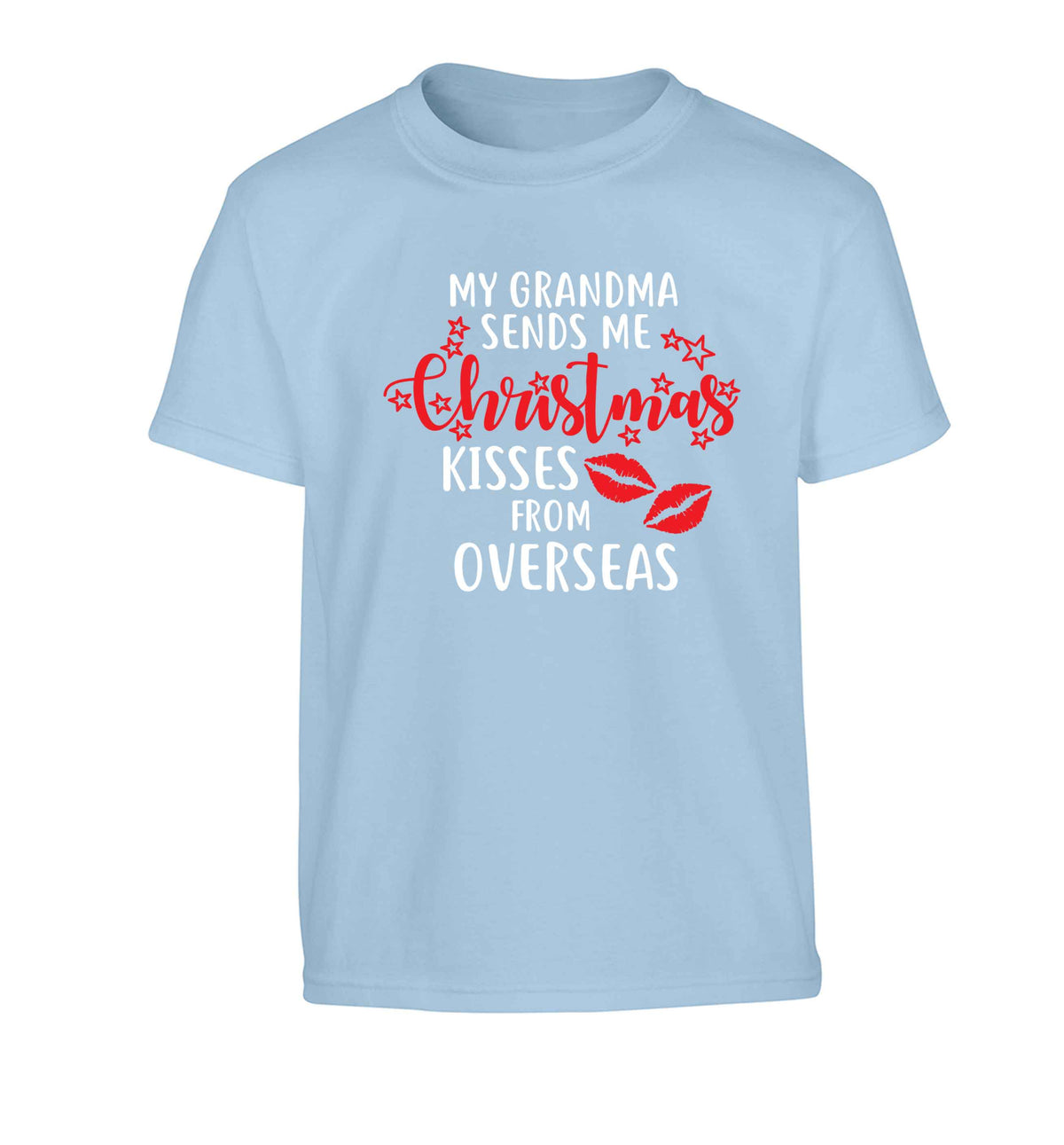 Grandma Christmas Kisses Overseas Children's light blue Tshirt 12-13 Years