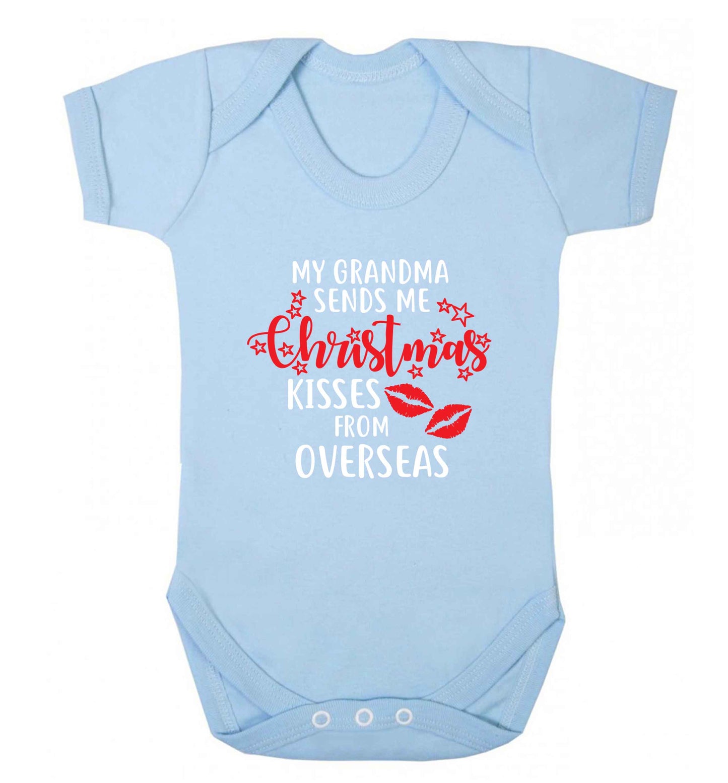 Grandma Christmas Kisses Overseas baby vest pale blue 18-24 months