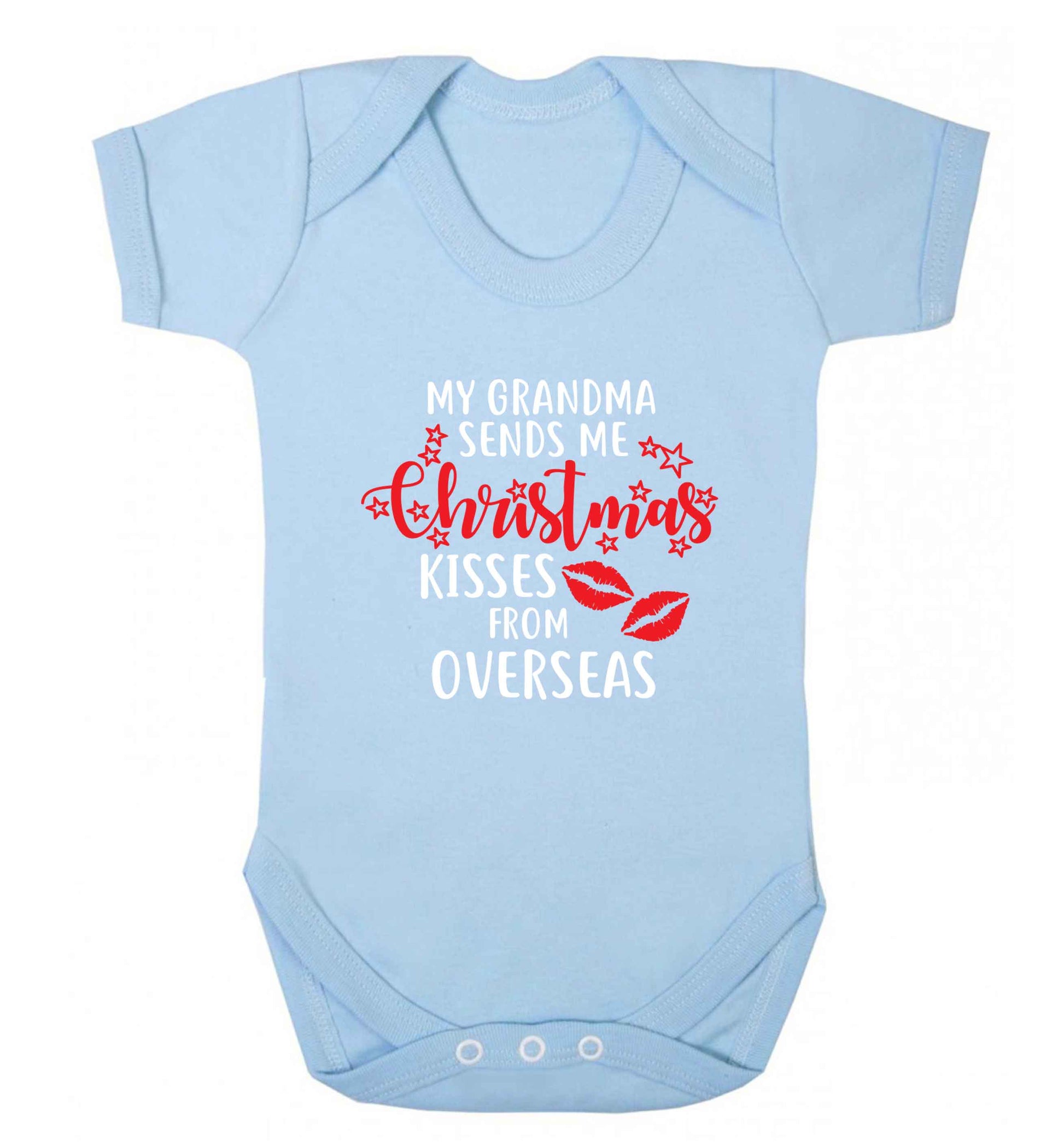 Grandma Christmas Kisses Overseas baby vest pale blue 18-24 months