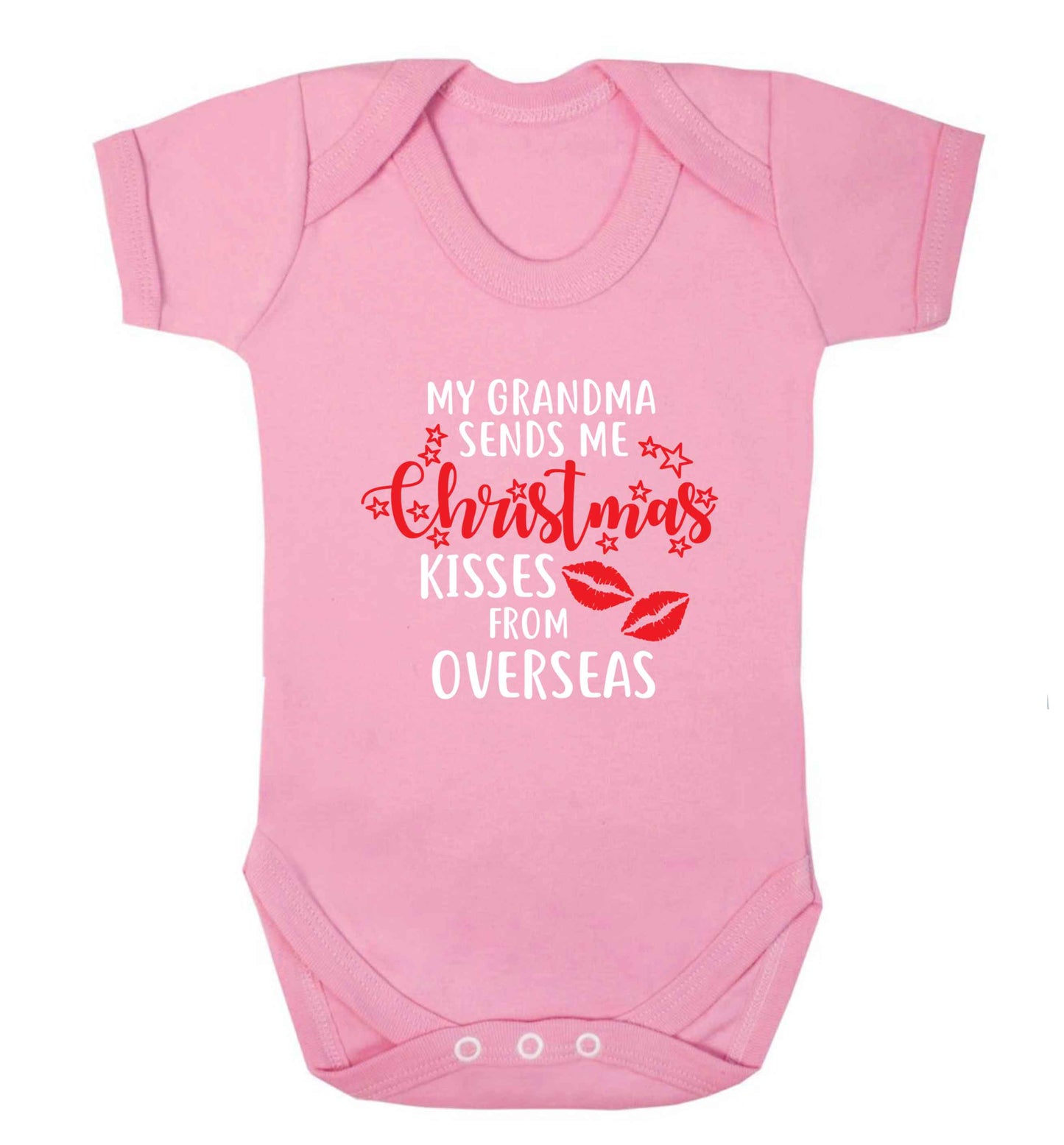 Grandma Christmas Kisses Overseas baby vest pale pink 18-24 months
