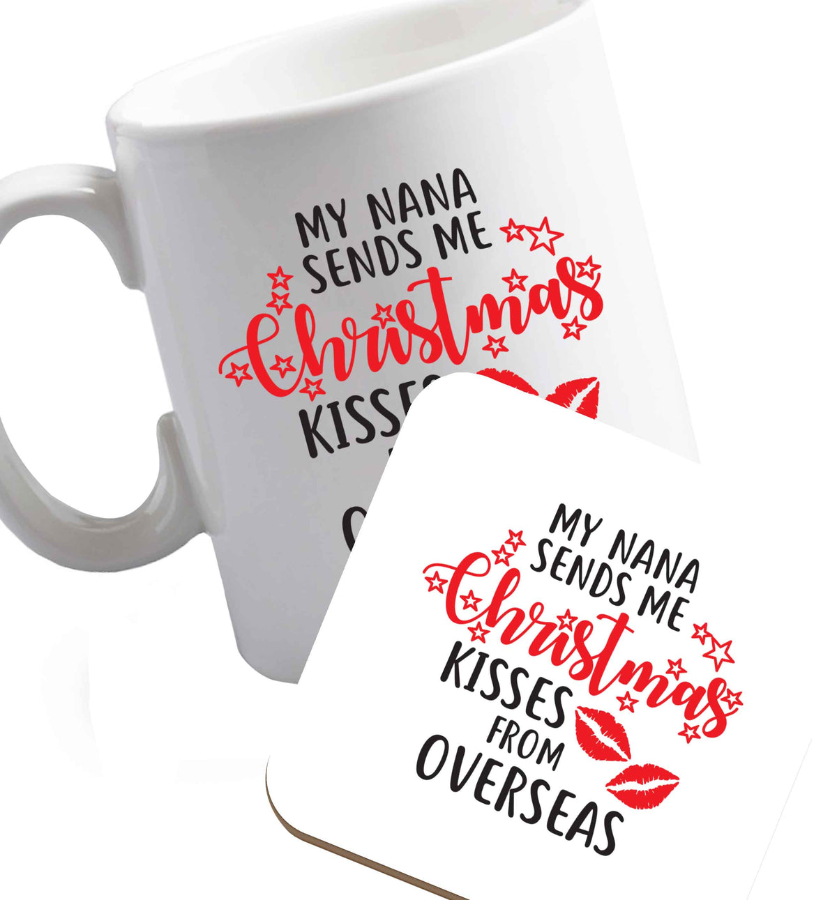 10 oz Favourite Type Pan Pancake ceramic mug and coaster set right handed