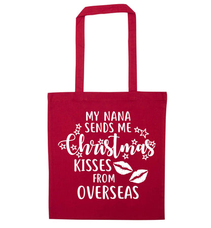 Grandma Christmas Kisses Overseas red tote bag