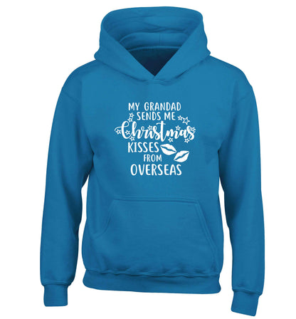 Grandad Christmas Kisses Overseas children's blue hoodie 12-13 Years