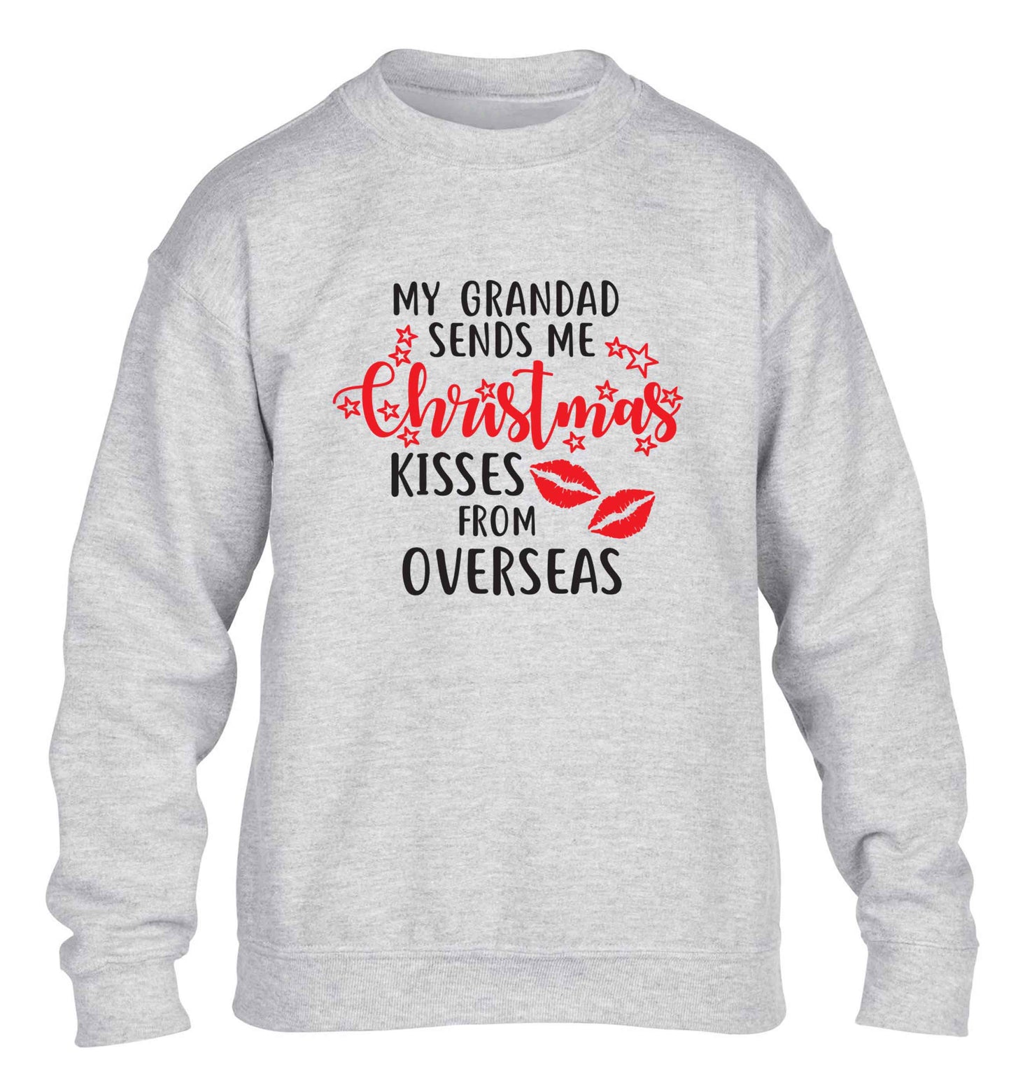 Grandad Christmas Kisses Overseas children's grey sweater 12-13 Years