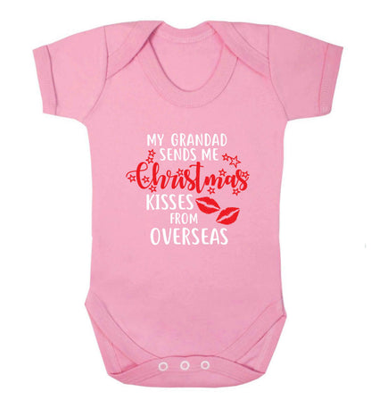 Grandad Christmas Kisses Overseas baby vest pale pink 18-24 months