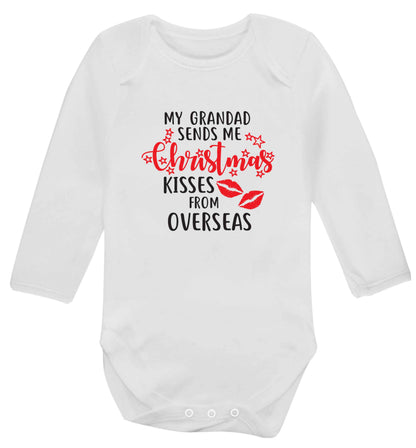 Grandad Christmas Kisses Overseas baby vest long sleeved white 6-12 months