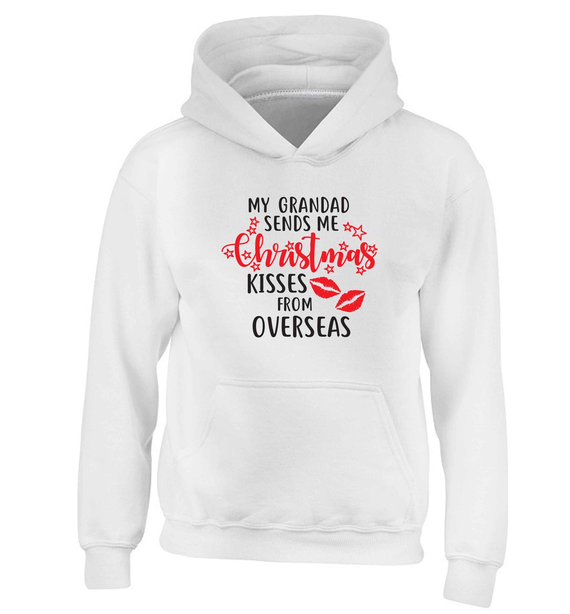 Grandad Christmas Kisses Overseas children's white hoodie 12-13 Years