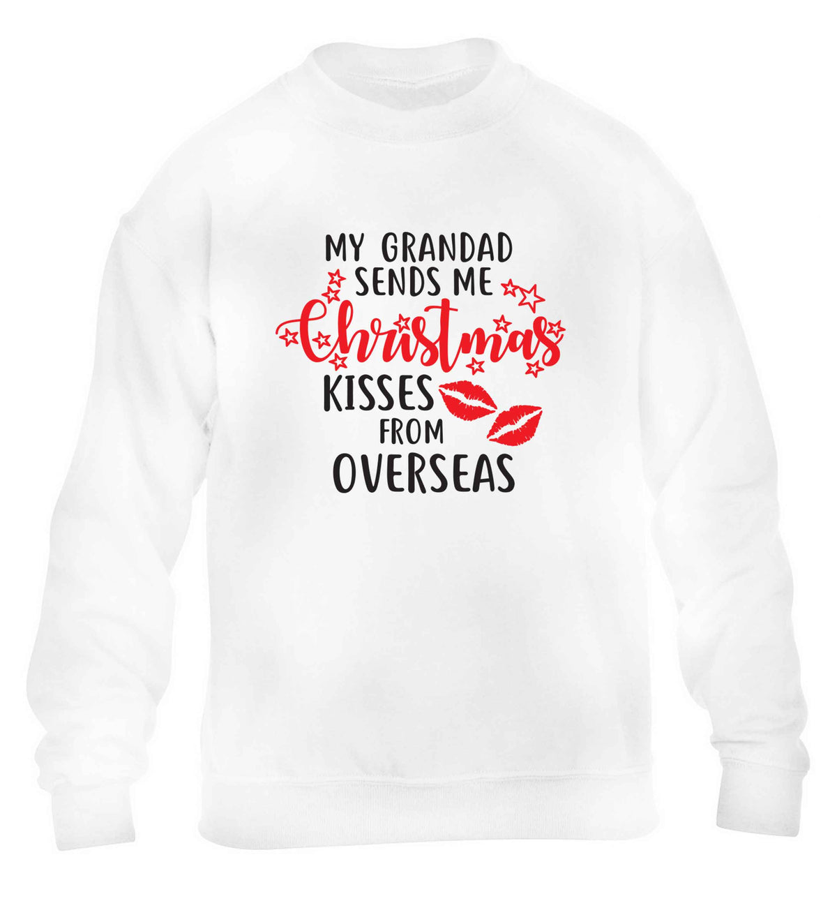 Grandad Christmas Kisses Overseas children's white sweater 12-13 Years