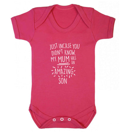 Just incase you didn't know my mum has an amazing son baby vest dark pink 18-24 months