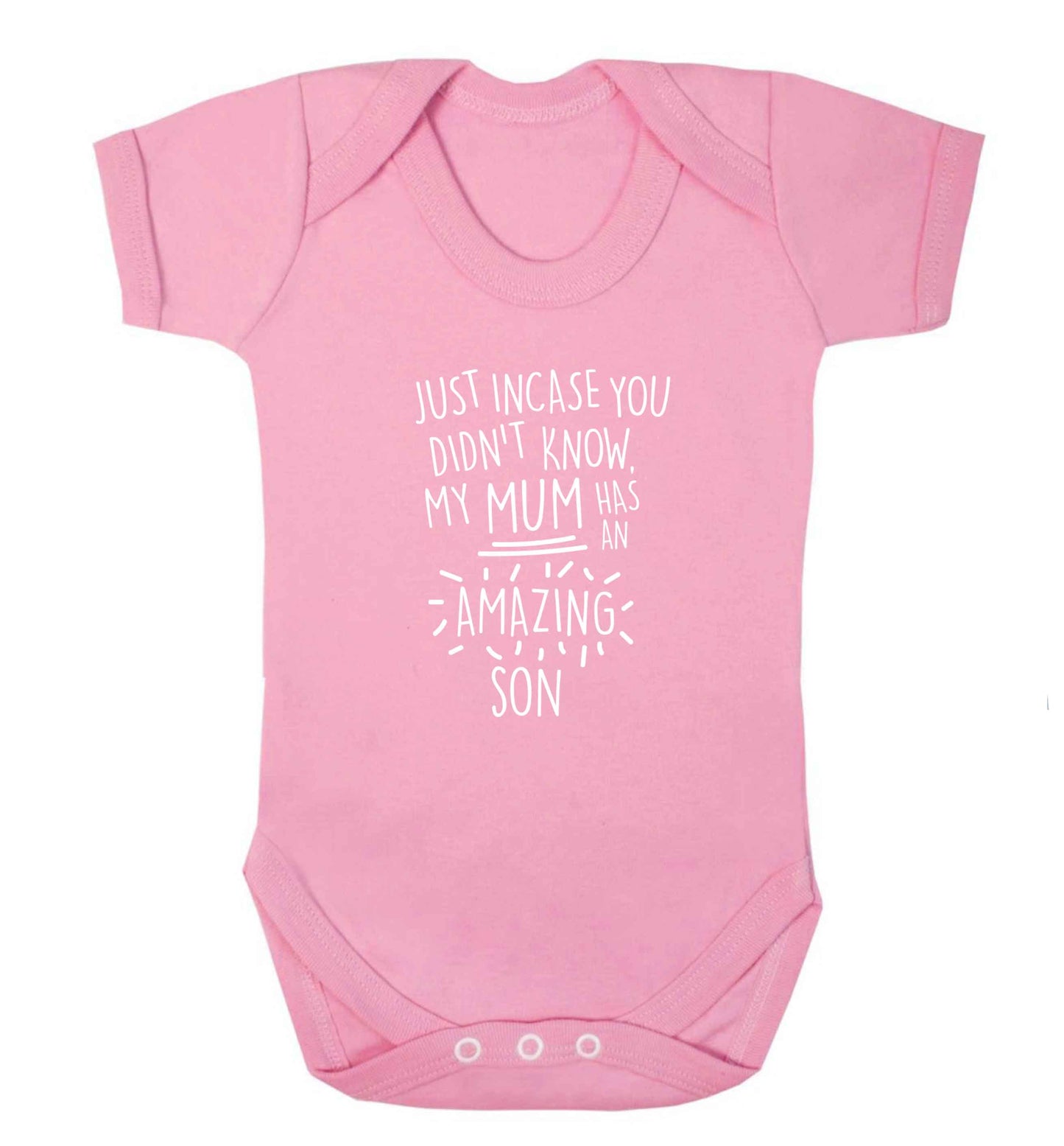 Just incase you didn't know my mum has an amazing son baby vest pale pink 18-24 months