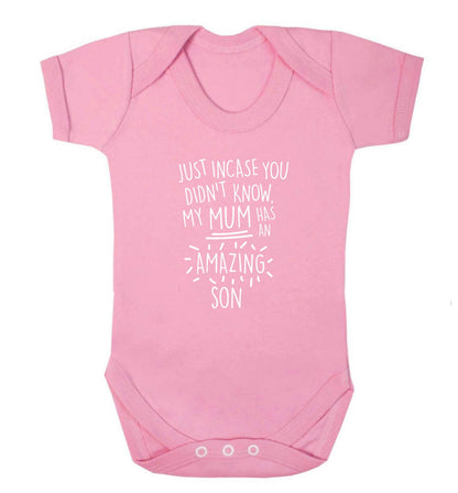 Just incase you didn't know my mum has an amazing son baby vest pale pink 18-24 months