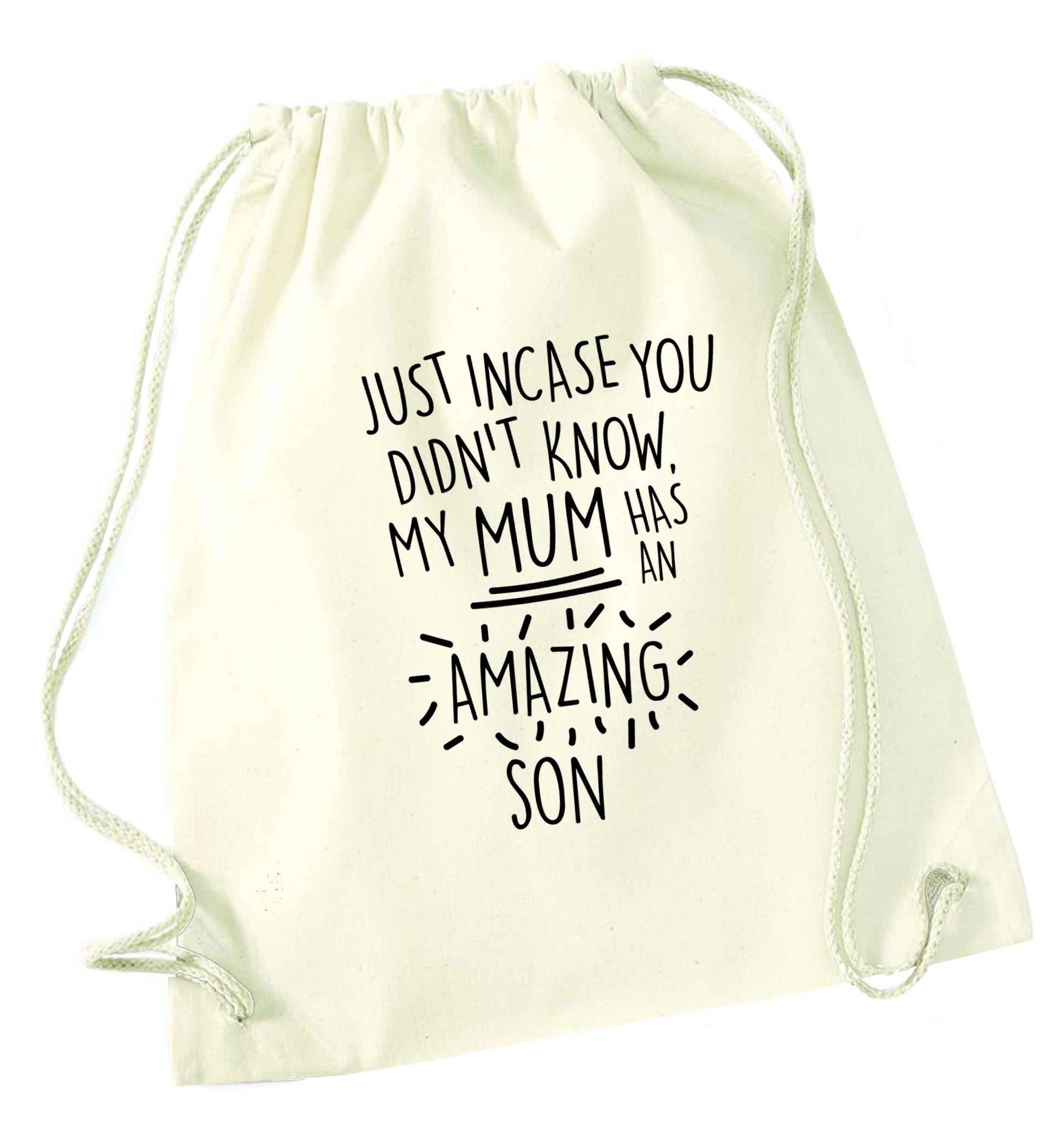 Just incase you didn't know my mum has an amazing son natural drawstring bag