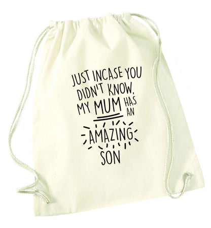 Just incase you didn't know my mum has an amazing son natural drawstring bag