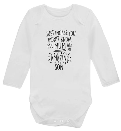 Just incase you didn't know my mum has an amazing son baby vest long sleeved white 6-12 months