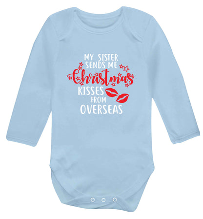 Grandad Christmas Kisses Overseas baby vest long sleeved pale blue 6-12 months