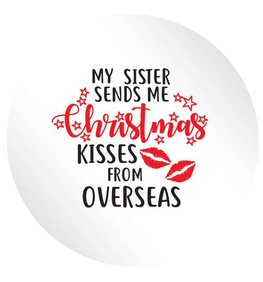 Grandad Christmas Kisses Overseas 24 @ 45mm matt circle stickers