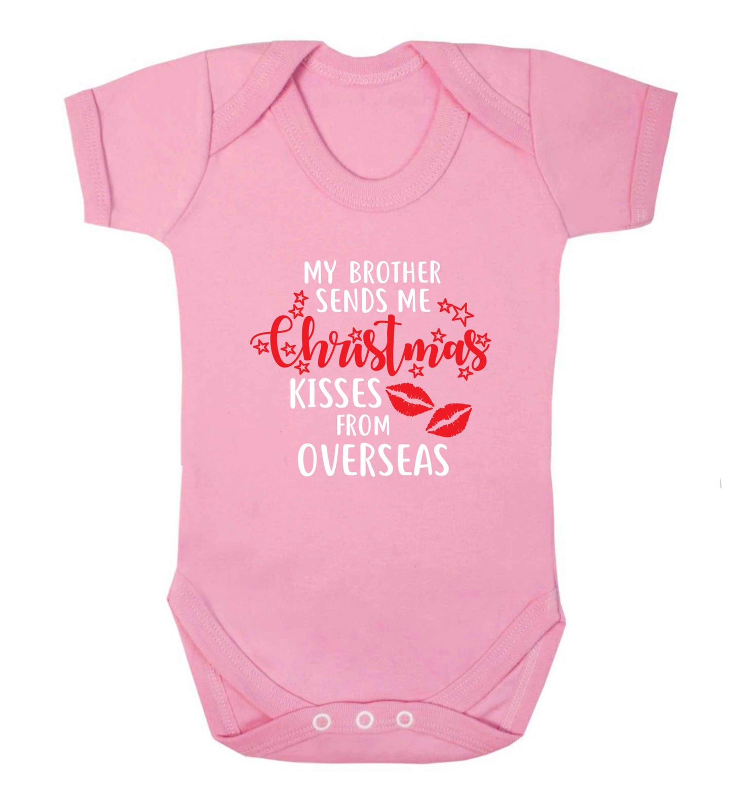 Brother Christmas Kisses Overseas baby vest pale pink 18-24 months