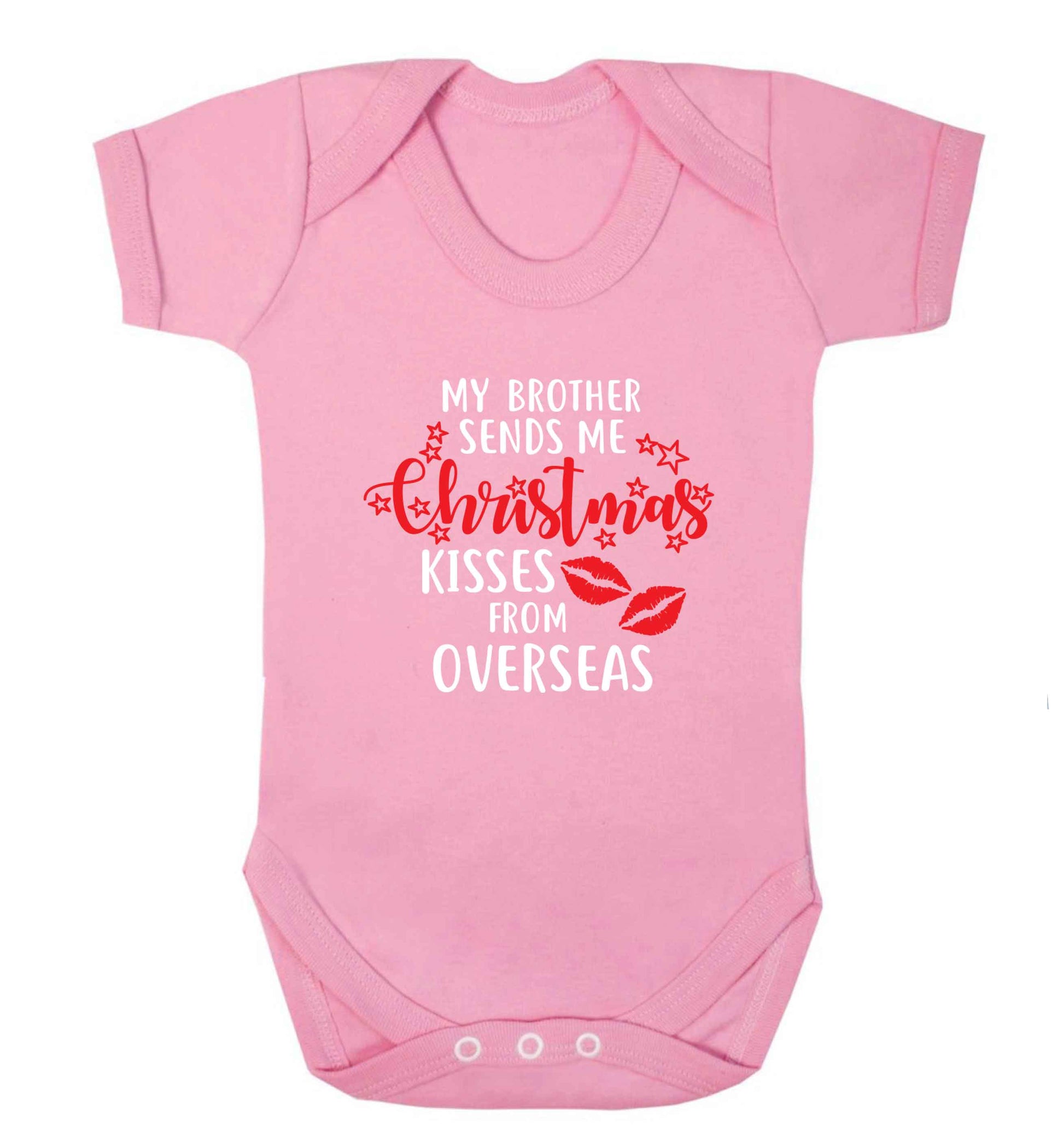 Brother Christmas Kisses Overseas baby vest pale pink 18-24 months