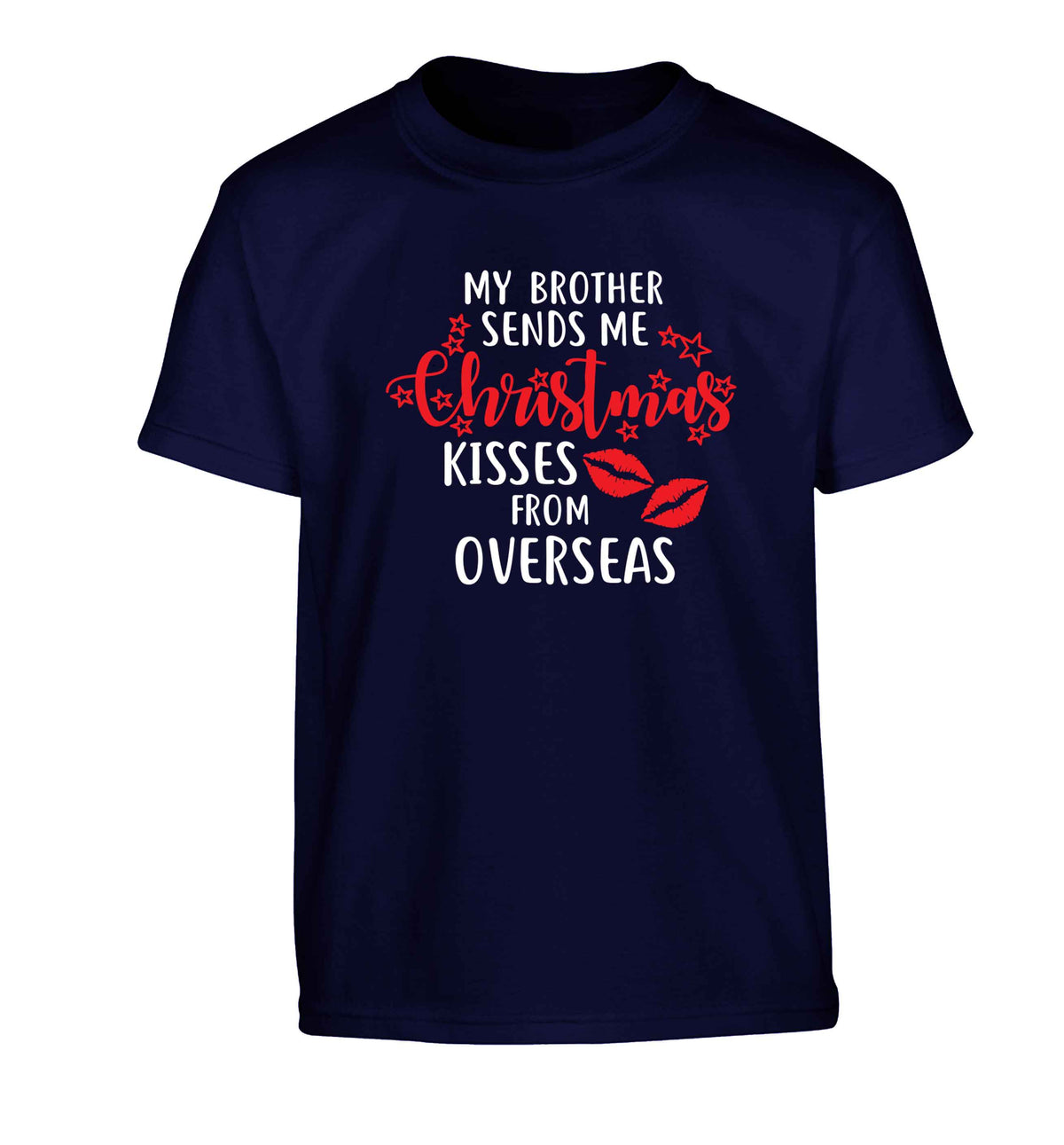 Brother Christmas Kisses Overseas Children's navy Tshirt 12-13 Years